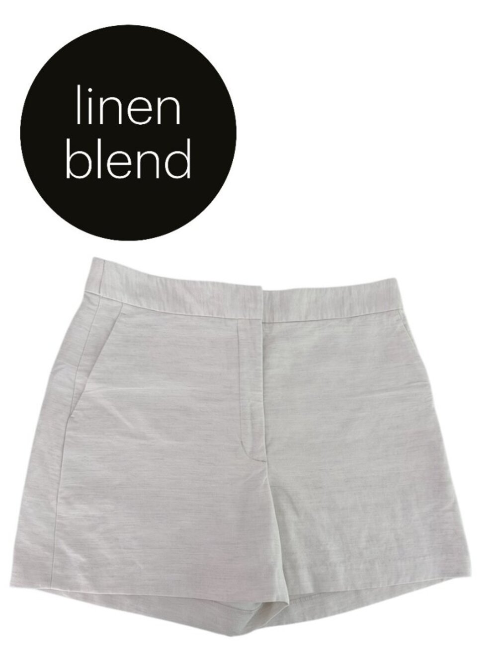 WILFRED Light Beige Linen Lyocell High-Waisted Tailored Shorts size 12